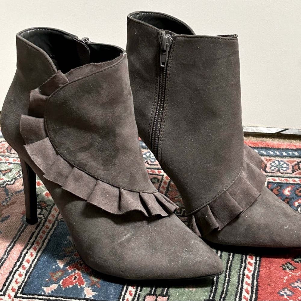 Women’s grey suede ankle boots
